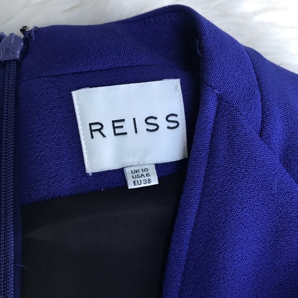 Reiss Hailie V-Neck Cobalt Blue Dress - Size 6 - Picture 6 of 8